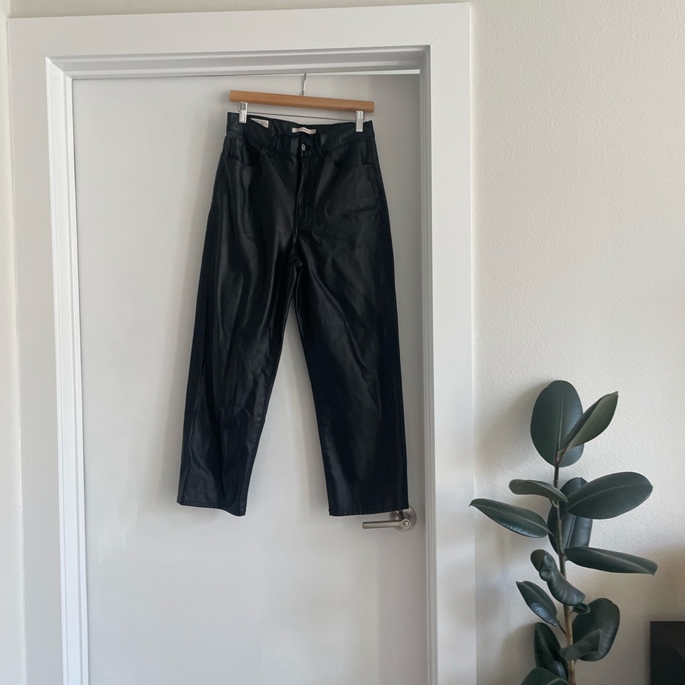 Levi’s faux leather ribcage straight pants